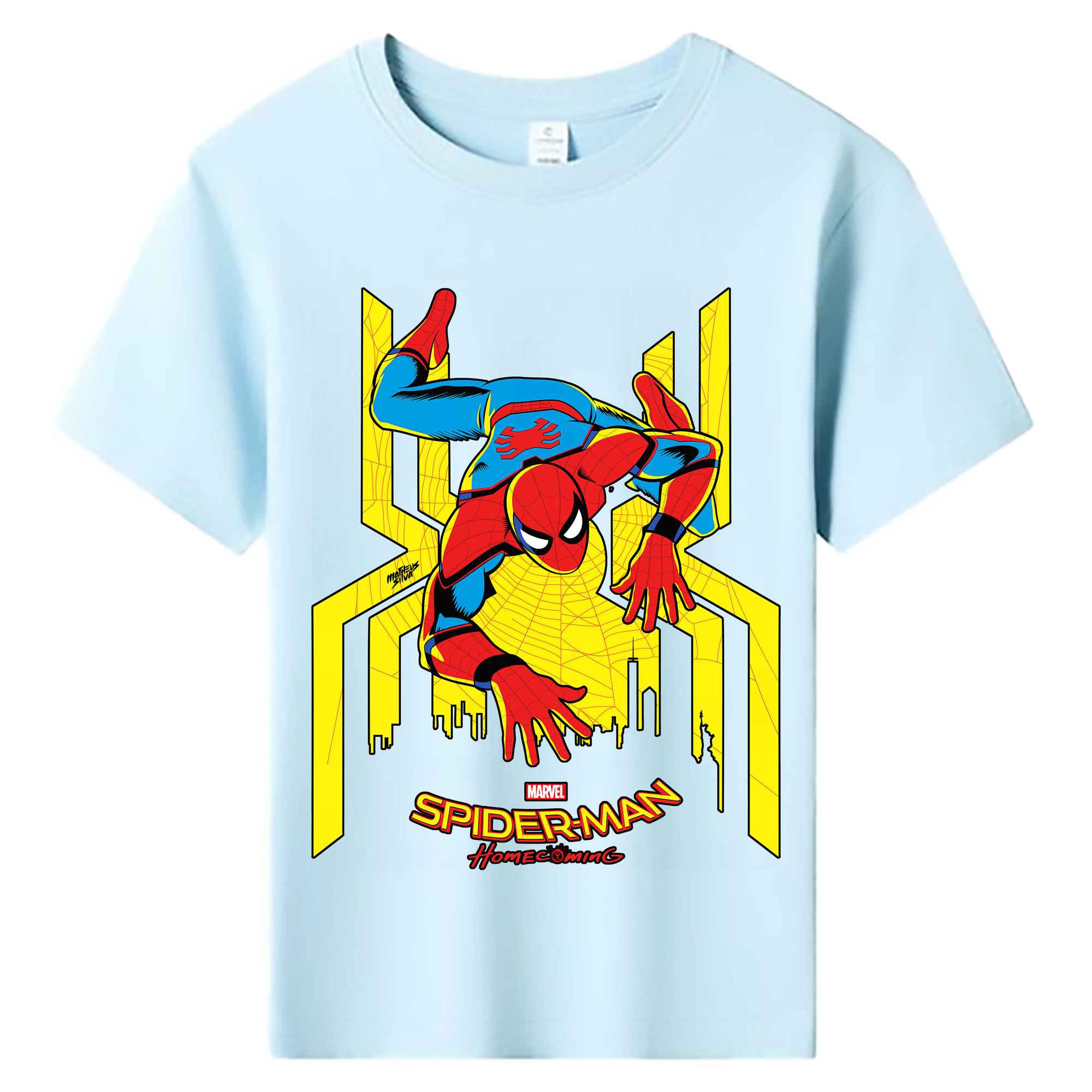 （画像用） Spider Man スパイダーマン 綿100％キッズTシャツ（フロントプリント）